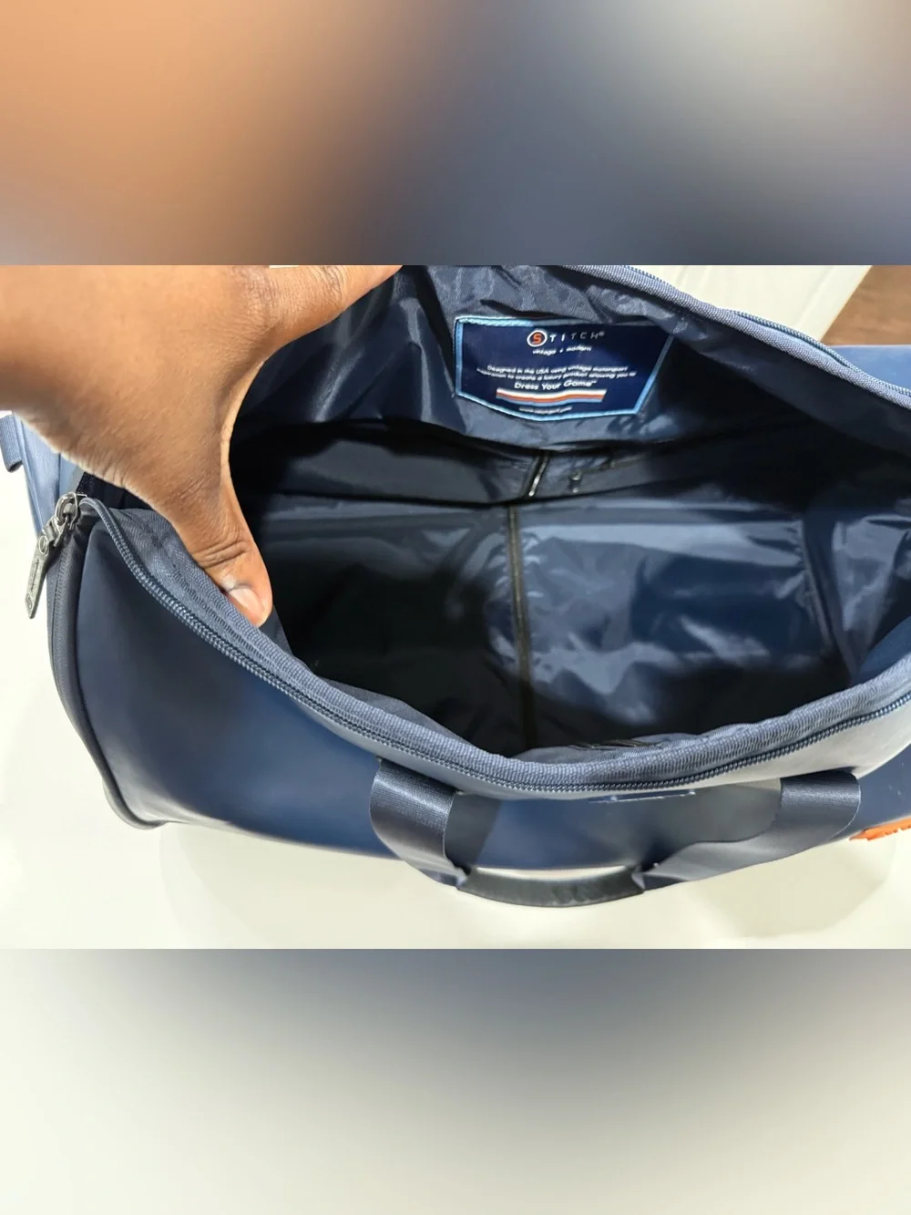 Stitch Golf Garment Bag w/Handles Duffel Case, Navy Blue strap incl